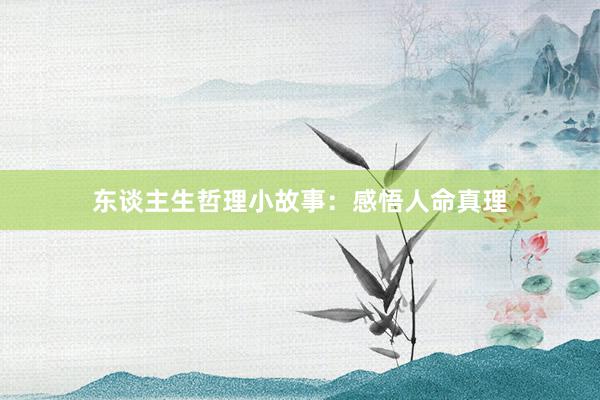 东谈主生哲理小故事：感悟人命真理