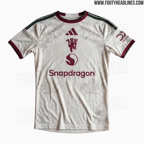 曼联新赛季第三球衣谍照：主色调米白，灵感源于兰开夏玫瑰